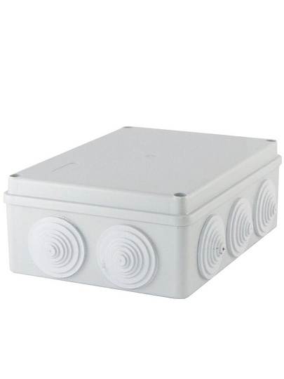 Коробка распаячная, открытая, 190х140х70 мм, TDM Electric, с крышкой, 10 гермовводов, IP55, SQ1401-1244