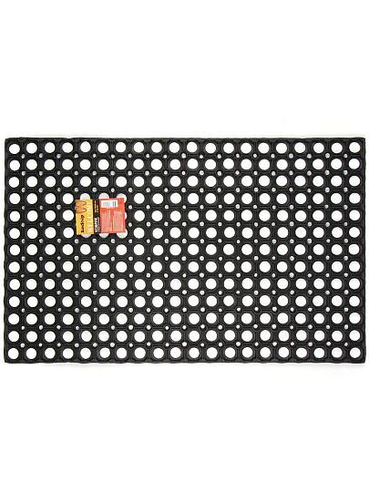 Коврик грязезащитный, 50х80х1.6 см, прямоугольный, резина, сквозные отверстия
