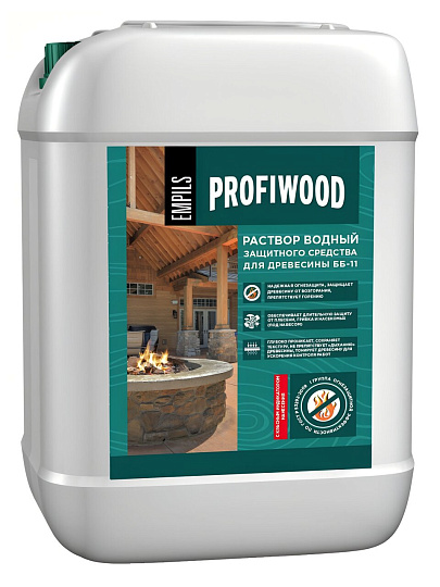 Антисептик Profiwood, ОгнеБио, для дерева, 1 гр.ББ-11, концентрированный, с индикатором, 5 л