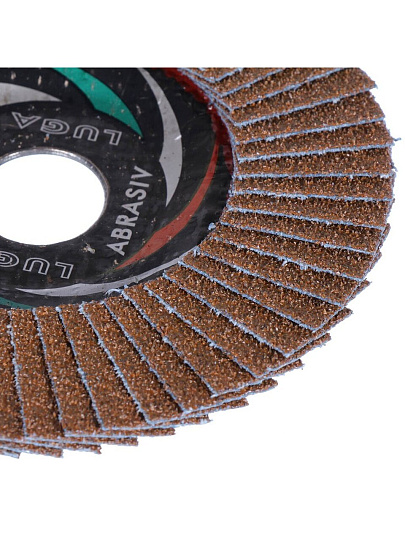 Круг лепестковый торцевой КЛТ1 для УШМ, LugaAbrasiv, диаметр 125 мм, посадочный диаметр 22 мм, зернистость A40, шлифовальный, Prom Ceramic