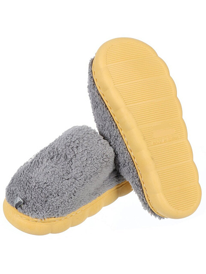 Тапки для женщин, серо-желтые, р. 38-39, закрытые, мех, A210039