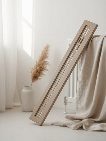 Крышка для экрана радиатора МДФ, 1200х170 мм, прямоугольная, мокко, DE LUXE, Стильный Дом, v533195