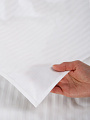 Простыня 1.5-спальная, 150 х 220 см, 100% хлопок, страйп-сатин, 140 г/м2, белая, Monocolor, рис.3182 - фото 3