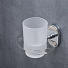 Стакан для зубных щеток, настенный, нержавеющая сталь, стекло, хром, РМС, A6020-1 - фото 2