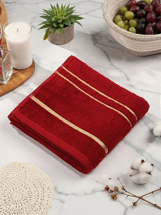 Полотенце банное 50х90 см, 100% хлопок, 420 г/м2, Азия, Silvano, бордо, Узбекистан