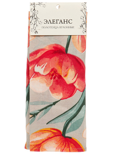 Набор полотенец кухонных 2 шт, 35х60 см, 100%хл, Textura, Тюльпаны, РФ