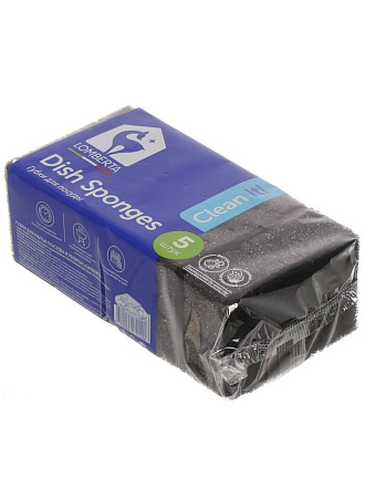 Губка для посуды, 5 шт, Интенсивная, Lomberta, 721208