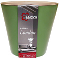 Горшок для цветов пластик, 5 л, 23х23 см, оливковый, InGreen, London, ING6206ОЛ