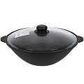 Сковорода-вок чугун, Камская посуда, с крышкой, 3.5 л, индукция, вок36