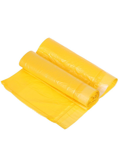 Пакеты для мусора 35 л, 15 шт, прочные, с завязками, Марья Искусница, 90436, желтые