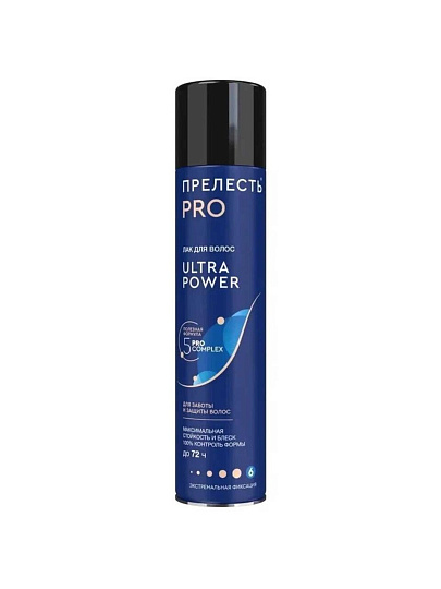 Лак для волос Прелесть Professional, Ultra power, экстремальная фиксация, 300 мл