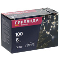 Гирлянда 100 ламп, 3х0.6 м, 8 режимов, Занавес, теплый белый свет, белая, в помещении, сетевая, SY20L-11 - фото 3
