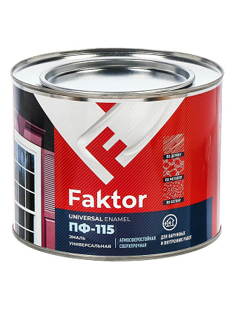 Эмаль Ярославские Краски, Faktor ПФ-115, алкидная, полуматовая, белая, 1.9 кг