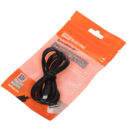 Дата-кабель TDM Electric, ДК 1, micro USB, 1 м, черный, SQ1810-0301
