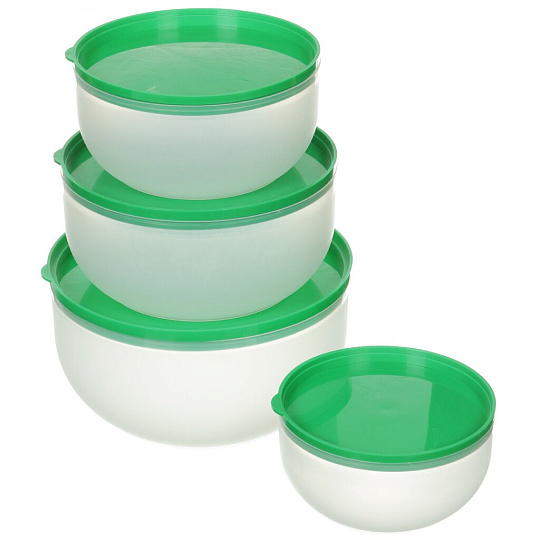 Контейнер пищевой пластик, 0.5, 0.8, 1.2, 1.7 л, 4 шт, в ассортименте, круглый, Стандарт Пластик Групп