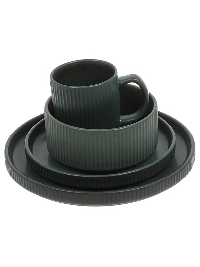 Сервиз столовый керамика, 16 предметов, на 4 персоны, Jewel, Аквамарин, ПС0003-15