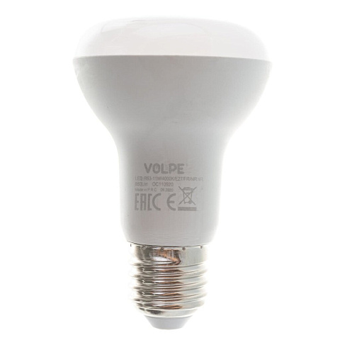 Лампа светодиодная E27, 11 Вт, 85 Вт, 175-250 В, рефлектор, 4000 К, свет белый, Volpe, Norma, матовая