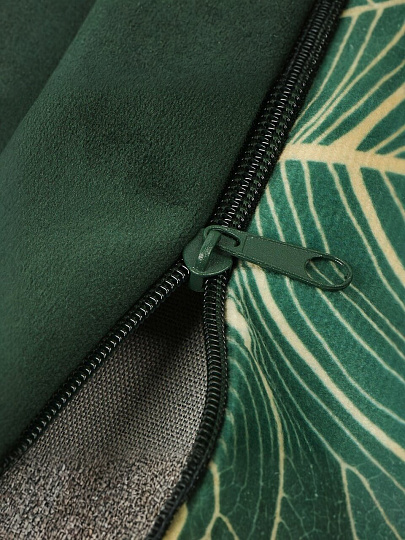 Наволочка декоративная Зеленые листья, 100% полиэстер, 40 х 40 см