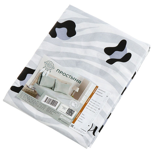 Простыня 2-спальная, 180 х 200 см, 100% хлопок, перкаль, в ассортименте, Текстильная лавка