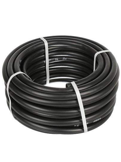 Шланг поливочный, 3/4 '', внутренний d18 мм, 4 атм, армированный, 25 м, 3 слоя, Клевер, ТЭП, черный