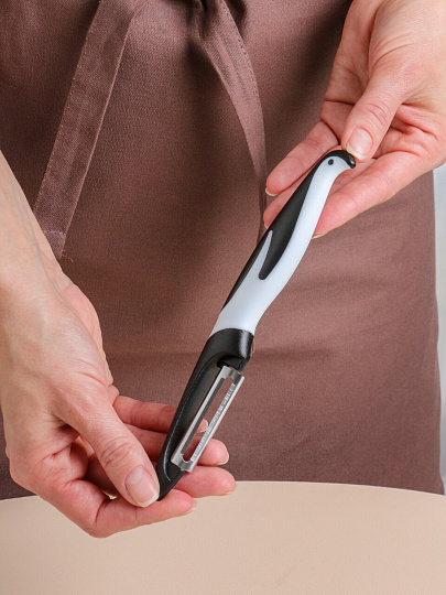 Овощечистка нержавеющая сталь, 18,5 см, рукоятка пластик, Daniks, Y4-9651