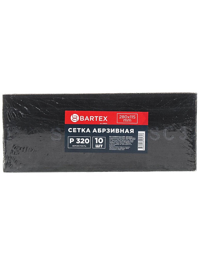 Сетка абразивная зернистость P320, 115х280 мм, 10 шт, Bartex, 0304115-320