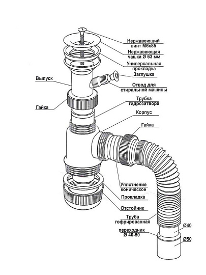 Мойка кухонная накладная, Mixline, нержавеющая сталь, 800х500 мм, левая, 0.6 мм, с сифоном