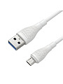 Кабель USB, GAL, CU-6401, microUSB, 2.4 А, 1 м, ПВХ, белый - фото 3
