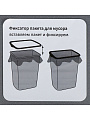 Контейнер для мусора пластик, 9 л, прямоугольный, с фиксатором, серый металлик, черный, Violet, Tandem, 841158 - фото 3