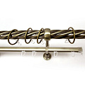 Карниз металл, диаметр 16 мм, СМ-2407/240/1Ш, золото, двухрядный, 2.4 м
