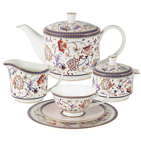Набор чайный фарфор, 21 предмет, на 6 персон, 200 мл, Королева Анна, AL-M1929/21-E9