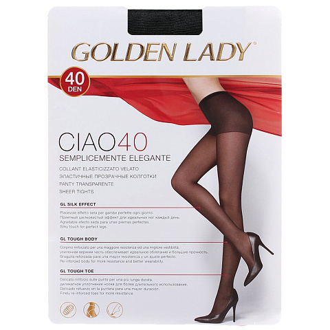 Колготки Golden Lady, Ciao, 40 DEN, р. 5, nero/черные, полуматовые с уплотненными шортиками