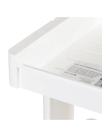 Полка универсальная, пластик, 4 секции, 39х35х108 см, на колесах, белая, SPE34381-1