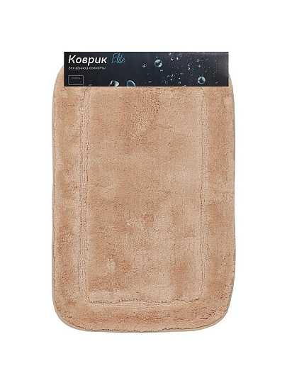 Коврик для ванной, 0.5х0.8 м, полиэстер, бежевый, Альпака, Y6-1928