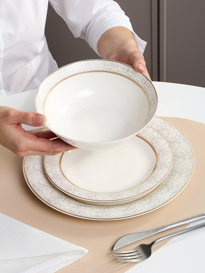 Сервиз столовый фарфор, 18 предметов, на 6 персон, Lefard, Свадебный, 115-365