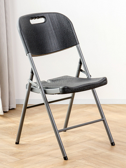Стул складной со спинкой, металл, 150 кг, 45х49х78 см, Green Days, HQ-M52-glide-black