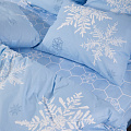 Постельное белье евро, простыня 220х240 см, 2 наволочки 70х70 см, пододеяльник 200х220 см, Ночь нежна, поплин, Снежный кристалл 9816-1+9811