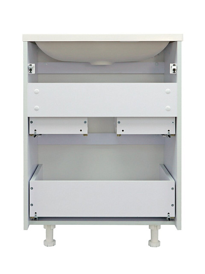 Тумба Toppus, Goffre Ice 60, 60 см, 2 ящика, под умывальник Art 60, белый soft touch, 9711.031