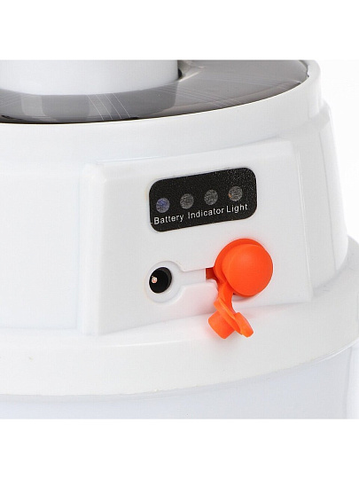 Фонарь кемпинговый встроенный аккумулятор, зарядка от USB, пластик, режим SOS, зарядка от солнца, DJ014