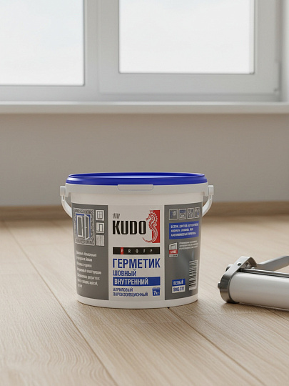 Герметик акриловый, шовный, KUDO, Proff, SMS-311, 700 г, пароизоляционный, внутренний, белый