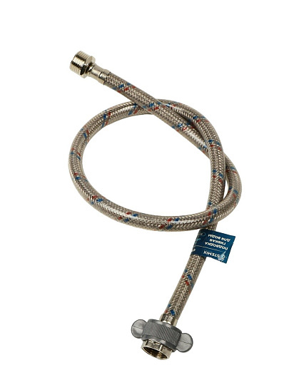 Подводка для воды 1/2"х0.8 м, г-ш, сталь, полимер, Stemix