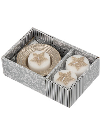 Свеча декоративная, 3 шт, 17х11.5х5 см, воск, A330080