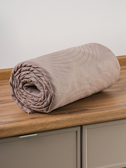 Покрывало евро, 220х240 см, 100% полиэстер, стеганое, Silvano, Модерн, бежевое