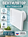 Вентилятор вытяжной настенный, Event, установочный диаметр 100 мм, 13 Вт, 130 м³/ч, Turbo, 100В