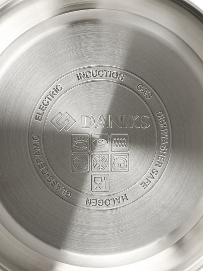 Чайник нерж, 3 л, со свист, нержавеющая сталь, с термометром, Daniks, GS-04436B
