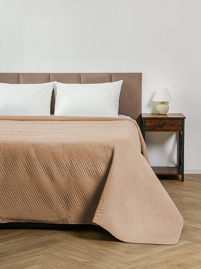 Покрывало евро, 240х260см, 100%пэ, Silvano, Кантри, кофе с молоком