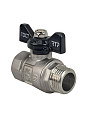 Кран для воды, 1&amp;quot;, г-ш, латунь, ручка-бабочка, никель, ГОСТ, PN40, RTP - фото 2