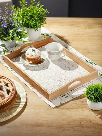 Поднос дерево, 40х30х5 см, прямоугольный, большой, в ассортименте, Y4-2666