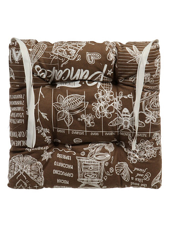 Сиденье мягкое 100% хлопок, 40х40 см, Кафе