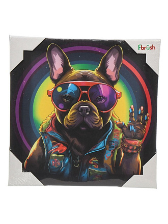 Картина холст, 30х30 см, Пес на стиле, kt33-14769